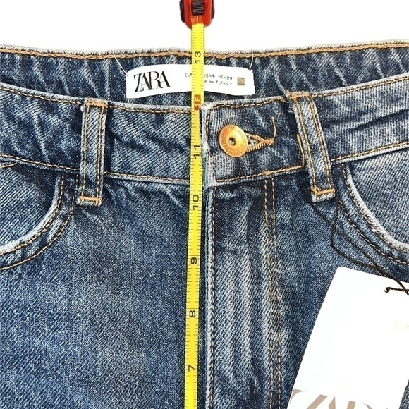 NWT ZARA Super High Rise Straight Leg Long Length 💯 Cotton Denim Jean 38/6 - Picture 6 of 11